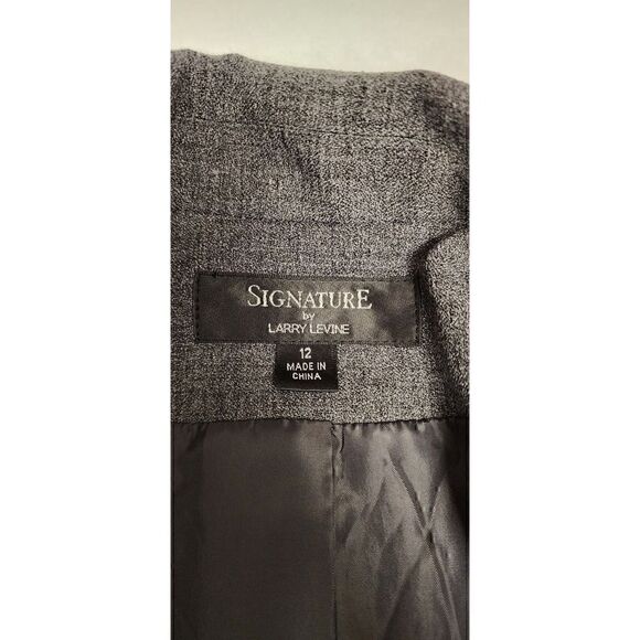 Signature By Larry Levine Single Breasted Blazer Color Gray Size 12 - Picture 5 of 6